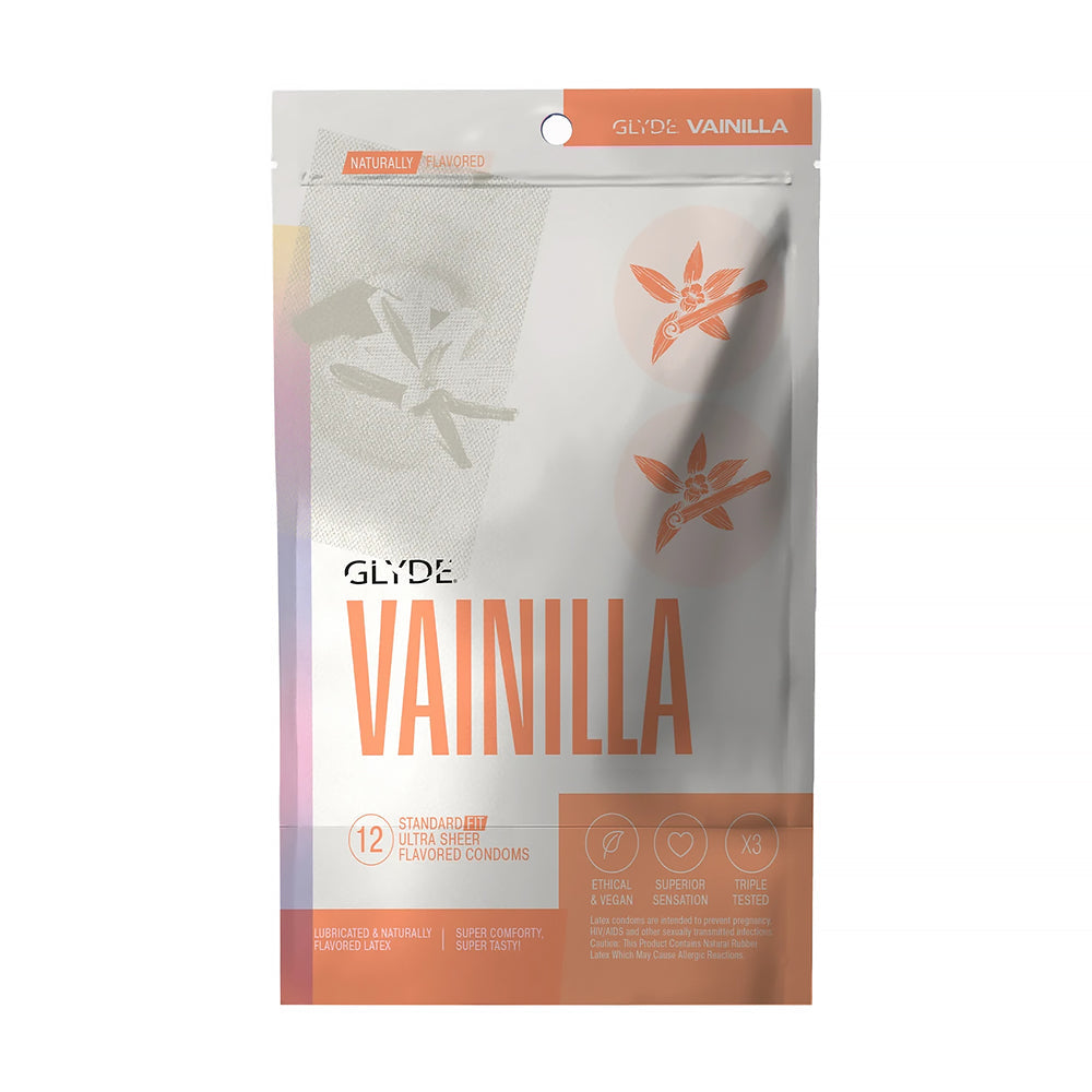 GLYDE Condom Vanilla 12-Count for Safe Pleasure